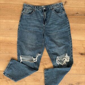 S.O.N.G. High Rise Distressed Mom Jeans